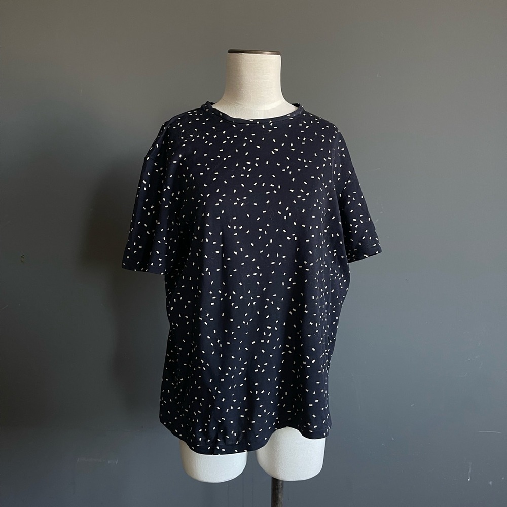 COS Navy Abstract Print Oversized Tee Minimalist Scandinavian Toteme Style